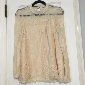 Skylar & Jade Women's Cream Lace Blouse, Sz M